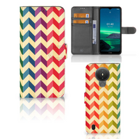 Nokia 1.4 Telefoon Hoesje Zigzag Multi Color