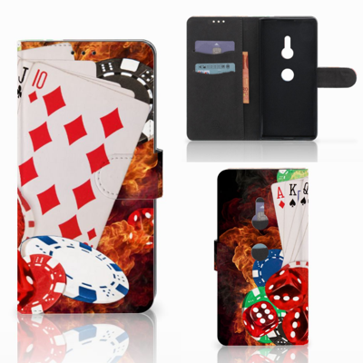 Sony Xperia XZ3 Wallet Case met Pasjes Casino