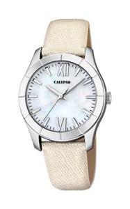 Horlogeband Calypso K5718-1 Leder Beige 17mm