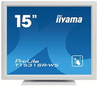 iiyama ProLite T1531SR-W5 - LED monitor - 15' - touchscreen - 1024 x 768 - TN - 370 cd/m² - 700:1-8 ms - HDMI, VGA, DisplayPort - speakers - white