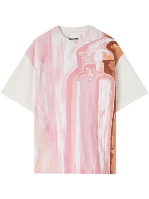 Jil Sander T-shirt met print - Roze