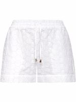 Philipp Plein short en dentelle à logo brodé - Blanc