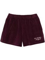 Sporty & Rich short en velours à logo brodé - Rouge