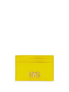 Ferragamo porte-cartes Gancini en cuir - Jaune