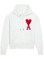 AMI Paris hoodie en maille à logo intarsia - Blanc