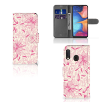 Samsung Galaxy A20e Hoesje Pink Flowers