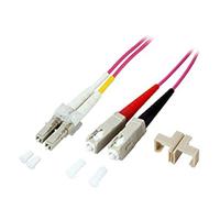 EFB Elektronik Duplex Jumper LC-SC 50/125, OM4, LSZH, erika violet, 2,0 mm, 2 m