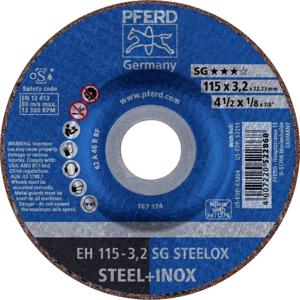 PFERD EH 115-3,2 SG STEELOX 61332432 Doorslijpschijf gebogen 115 mm 25 stuk(s) RVS, Staal