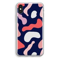 Memphis Shapes Pink: iPhone X Transparant Hoesje - thumbnail