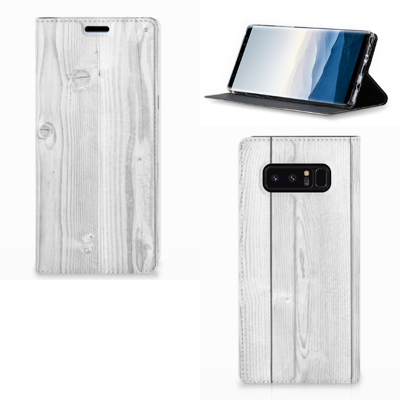 Samsung Galaxy Note 8 Book Wallet Case White Wood