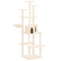 Bussandri Exclusive - Kattenmeubel met sisal krabpalen 167 cm crèmekleurig