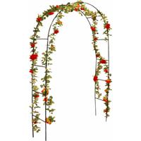 Rozen/tuin boog - donkergroen - metaal - 140 x 240 cm - klimplanten rozen boog