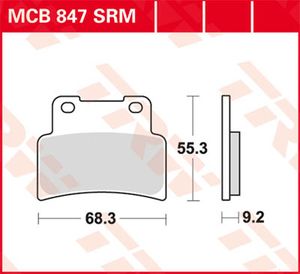 TRW Remblokken, en remschoenen voor de moto, MCB847SRM Sinter maxi scooter