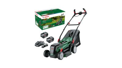 Bosch Home and Garden 06008B9E00 Grasmaaier Accu Incl. 2 accus, Incl. oplader 2 x 18 V Snijbreedte max. 37 cm Geschikt voor 550 m²