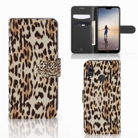 Huawei P20 Lite Telefoonhoesje met Pasjes Leopard - thumbnail