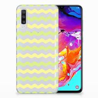 Samsung Galaxy A70 TPU bumper Waves Yellow - thumbnail