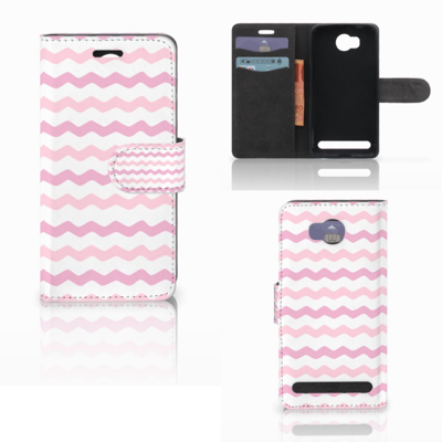 Huawei Y3 2 | Y3 II Telefoon Hoesje Waves Roze Huawei Y3 2 | Y3 II Telefoon Hoesje Waves Roze