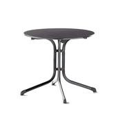 Sieger KT 3135-55 Boulevard-klaptafel met vivodur-blad Ø 85 cm, stalen buisframe, tafelblad leisteendecor, ijzergrijs/leisteen, antraciet