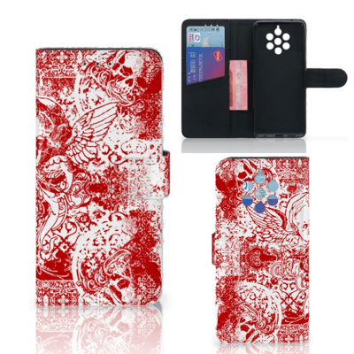 Telefoonhoesje met Naam Nokia 9 PureView Angel Skull Rood