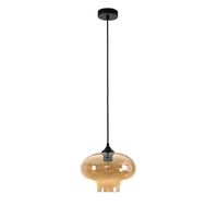 Artdelight Hanglamp Toronto Ø 27 cm amber glas zwart