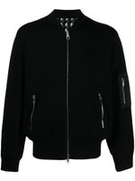 Neil Barrett cardigan nervuré à fermeture zippée - Noir