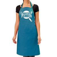 BBQ schort Master chef turquoise blauw voor dames   -