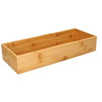 Bestekbak/keuken organizer - 1-vaks - Tidy Smart - bamboe - 38 x 15 x 7 cm