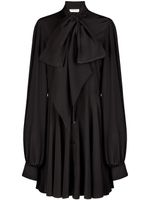 Nina Ricci robe-chemise en soie à col lavallière - Noir