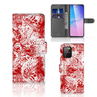 Telefoonhoesje met Naam Samsung S10 Lite Angel Skull Rood