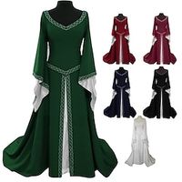 Middeleeuws Renaissance Cocktail jurk Vintage Jurk Gala jurk Viking Outlander Elf Walhalla Dames Halloween Feest LARP Ren Faire Kleding Lightinthebox - thumbnail