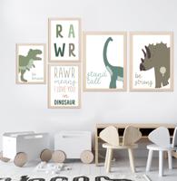 Posters - Dinosaurussen / RAWR / Set van 5