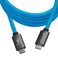 KONDOR BLUE | 6' USB 4.0 Type C-kabel Razende 40Gb/s snelheden 5A 100W | Opladen en gegevensoverdracht USB-C-kabel | Thunderbolt 4 Compatibel | Blauw