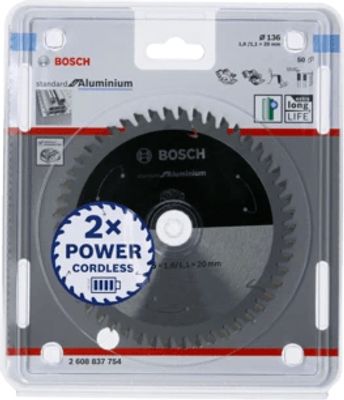 Bosch Accessories 2608837754 2608837754 Cirkelzaagblad 136 x 20 mm Aantal tanden: 50 1 stuk(s)