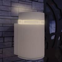 VidaXL Wandlamp voor buiten halfrond grijs aluminium - thumbnail