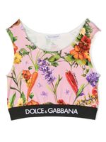 Dolce & Gabbana Kids haut crop à fleurs - Rose