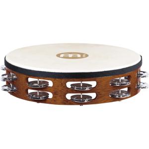 Meinl TAH2AB Traditional Goat-Skin Wood Tambourine, Steel