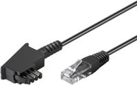 Goobay DSL Aansluitkabel [1x RJ45-stekker - 1x Telefoonstekker Duitsland (TAE-F)] 3.00 m Zwart