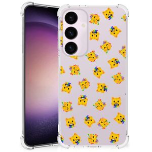 Doorzichtige Silicone Hoesje voor Samsung Galaxy S24 Plus Katten Emojis