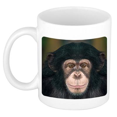 Foto mok leuke chimpansee mok / beker 300 ml - Cadeau apen liefhebber - feest mokken Foto mok leuke chimpansee mok / beker 300 ml - Cadeau apen liefhebber - feest mokken