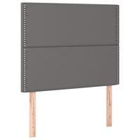 vidaXL Hoofdbord LED 90x5x118/128 cm kunstleer grijs, hoofdeinde, houten hoofdeinde, bedonderdeel, houten hoofdbord, slaapkamermeubel, bedaccessoire