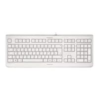 CHERRY KC 1068, Duitse indeling (QWERTZ), gemakkelijk te desinfecteren, waterdicht bedraad toetsenbord, fluisterstille toetsaanslag, Wit-Grijs