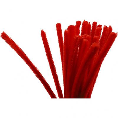 Creotime chenille draad 25 stuks 30 cm 9 mm rood Creotime chenille draad 25 stuks 30 cm 9 mm rood