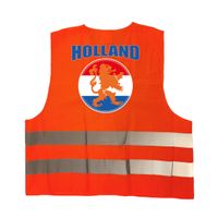 Veiligheidshesje Holland met oranje leeuw EK / WK supporter outfit voor volwassenen - thumbnail