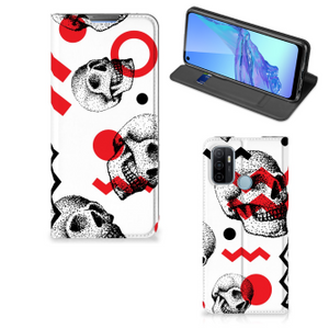 Mobiel BookCase OPPO A53 | A53s Skull Red