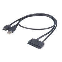 Akasa Flexstor eSATA USB SATA-kabel 0,4 m Zwart