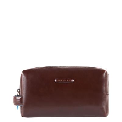 Piquadro Black Square Beauty bag 2 zippers brown Piquadro Black Square Beauty bag 2 zippers brown