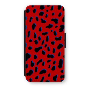 Red Leopard: iPhone 8 Plus Flip Hoesje