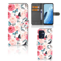 OPPO Find X5 Lite | Reno 7 5G Hoesje Butterfly Roses - thumbnail