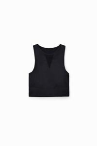 Korte elastische sporttop - BLACK - XS