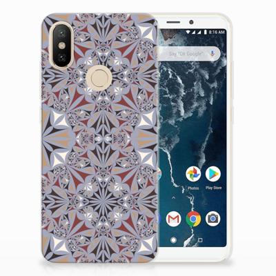 Xiaomi Mi A2 TPU Siliconen Hoesje Flower Tiles